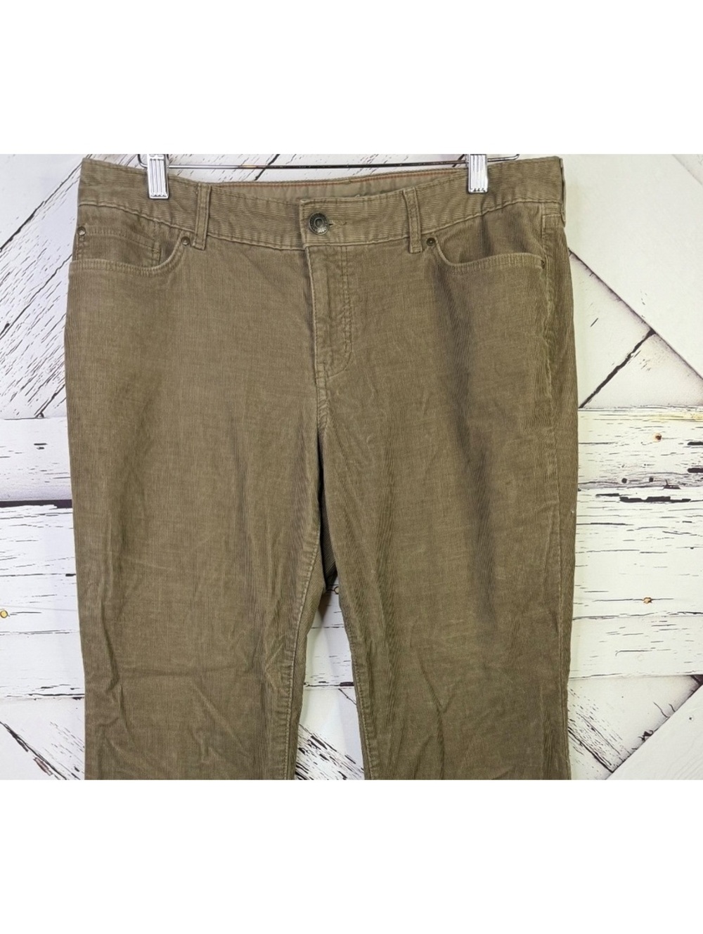 Eddie Bauer Chocolate Brown Corduroy Wide Leg Women’s 10 Trousers Pants